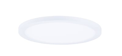 Maxim Lighting Wafer RD LED Surface Mount in White finish, featuring a sleek, round design with 4000K color temperature, mounted on a ceiling.