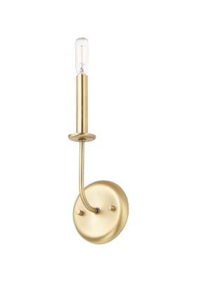 Maxim Lighting Wesley Wall Sconce in Satin Brass finish, featuring a sleek Steel design with a modern, minimalist aesthetic.