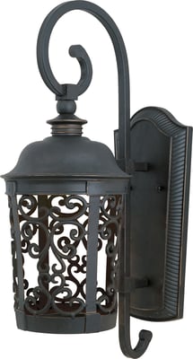 Maxim Lighting Whisper Dark Sky LED 1-Light Outdoor Wall Lantern in Bronze finish, featuring a sleek Aluminum design with a modern, minimalist style.