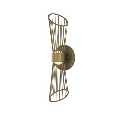 Maxim Lighting Zeta LED Wall Sconce in Natural Aged Brass finish, crafted from Aluminum, featuring a sleek and modern design.