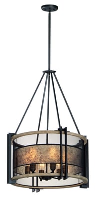 Maxim Lighting Boundry Chandelier with a sleek black finish, featuring a modern design with multiple intersecting metal bars and exposed bulb sockets.