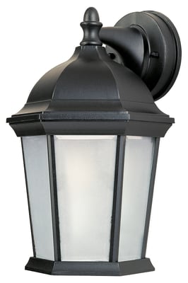 Maxim Lighting Builder Cast LED 1-Light Outdoor Wall Mount in black finish, featuring a sleek, modern design with energy-efficient illumination.