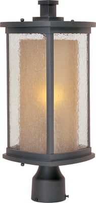 Maxim Lighting Bungalow 1-Light Outdoor Pole/Post Lantern with a sleek finish, featuring a classic design ideal for enhancing outdoor spaces.