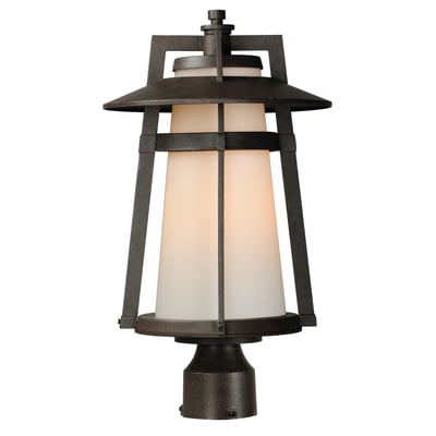 Maxim Lighting Calistoga 1-Light Outdoor Pole/Post Lantern with a sleek finish, featuring a classic lantern design perfect for illuminating outdoor spaces.