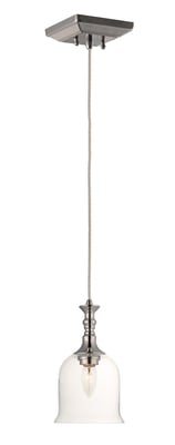 Maxim Lighting Centennial Pendant with a sleek metal finish, featuring a modern design and elegant curves, hanging from a ceiling.