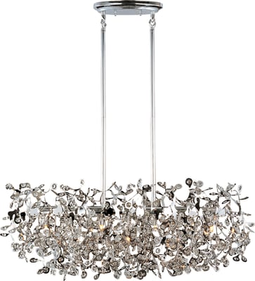 Maxim Lighting Comet 7-Light Pendant with a sleek, modern design featuring a polished chrome finish and clear glass orbs, elegantly suspended in a cluster.