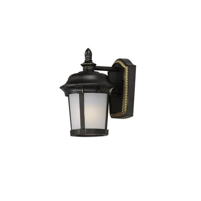 Maxim Lighting Dover LED 1-Light Outdoor Wall Lantern with a sleek black finish, featuring a clear glass shade and modern design for outdoor illumination.