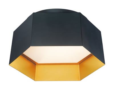 Maxim Lighting Honeycomb Flush Mount with a geometric design, featuring a sleek metal finish and a frosted glass diffuser for soft, ambient light.