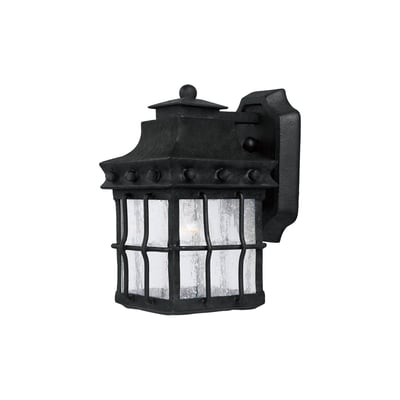 Maxim Lighting Nantucket 1-Light Outdoor Wall Lantern with a classic design, featuring a weathered finish and clear glass panels.