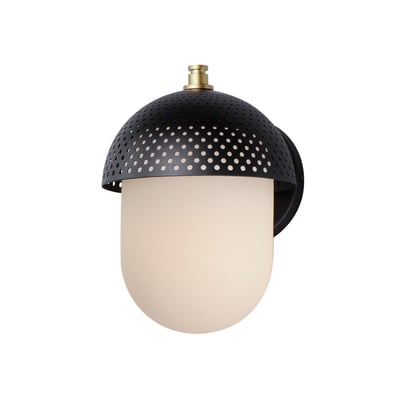 Maxim Lighting Perf Outdoor Wall Sconce with a sleek black finish, featuring a modern cylindrical design and clear glass panels for outdoor illumination.