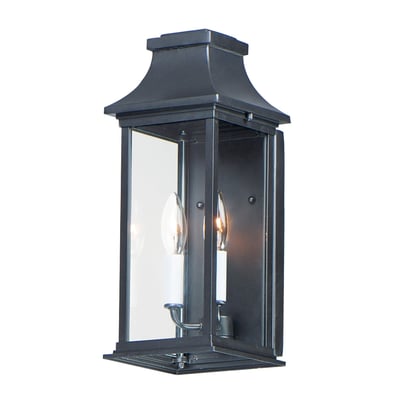 Maxim Lighting Vicksburg 2-Light Outdoor Pocket Wall Sconce with a sleek finish, featuring a classic design and two lights for elegant outdoor illumination.