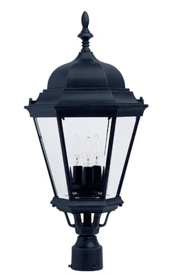 Maxim Lighting Westlake Cast 3-Light Outdoor Pole/Post Lantern with a classic design, featuring a durable finish and clear glass panels.
