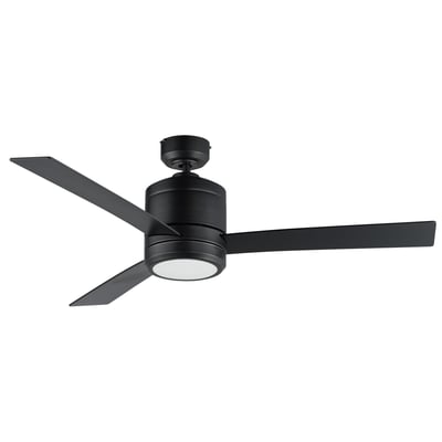 Maxim Lighting Tanker E-Star Outdoor LED Fan with black metal finish, featuring sleek ABS blades and integrated LED light, ideal for modern outdoor spaces.