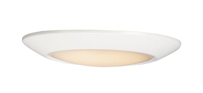 Maxim Lighting Diverse Flush Mount with a white polycarbonate shade and steel base, providing a sleek, modern look for any room.