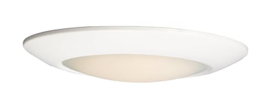 Maxim Lighting Diverse Flush Mount with a white polycarbonate shade and steel base, providing a sleek, modern design for ceiling illumination.