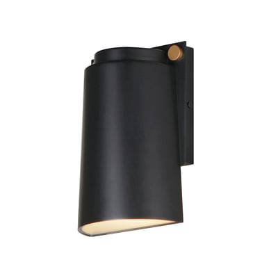 Maxim Lighting Rivet VX Outdoor Sconce in Black with Antique Brass finish, crafted from EPMM Aluminum