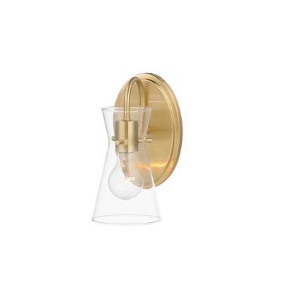 Maxim Lighting Ava Wall Sconce in Natural Aged Brass, featuring steel and glass for a stylish, modern look.