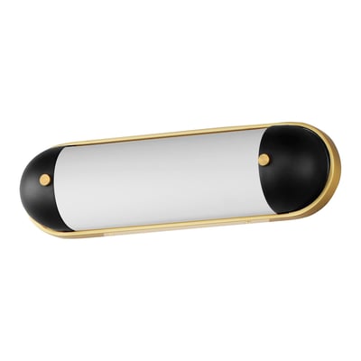 Maxim Lighting Capsule Bathroom Vanity Light in Black with Natural Aged Brass, featuring durable steel construction.