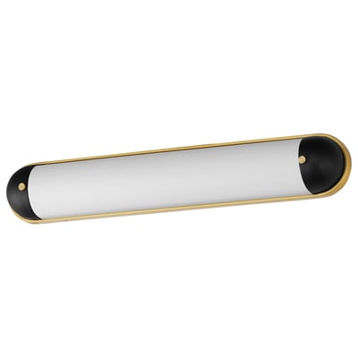 Maxim Lighting Capsule Bathroom Vanity Light in Black with Natural Aged Brass, featuring durable steel construction.