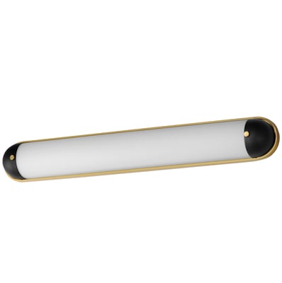 Maxim Lighting Capsule Bathroom Vanity Light in Black with Natural Aged Brass, featuring durable steel construction for modern bathrooms.