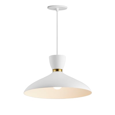 Maxim Lighting Carillon Pendant in White with Satin Brass finish, featuring a modern aluminum design for stylish illumination.
