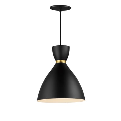 Maxim Lighting Carillon Elongated Mini Pendant in Black with Satin Brass, featuring sleek aluminum design for modern decor.