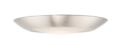 Maxim Lighting Diverse Non-T24 Wet Location Flush Mount in Satin Nickel finish with Polycarbonate and Steel materials."