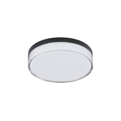 Maxim Lighting Edge Flush Mount Ceiling Light in Black Iron finish, featuring a sleek, modern design with a circular shape and minimalist style.