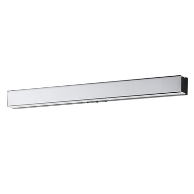 Maxim Lighting Edge Bathroom Vanity Light with a sleek black aluminum frame and PMMA acrylic diffuser, providing modern elegance to any bathroom.