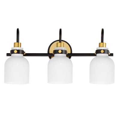 Maxim Lighting Milk Bathroom Vanity Light in Satin Brass finish with Steel and Glass materials, featuring a sleek, modern design.