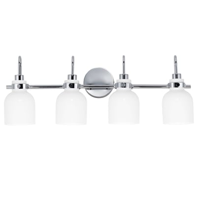 Maxim Lighting Milk Bathroom Vanity Light in Polished Chrome finish with Steel and Glass materials, featuring a sleek, modern design.
