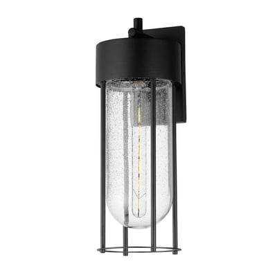 Maxim Lighting Millennial Outdoor Wall Sconce featuring a sleek black aluminum frame with clear glass panels, illuminating outdoor spaces elegantly.