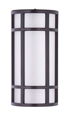 Maxim Lighting Moon Ray Outdoor Wall Sconce with a sleek Bronze finish, featuring a modern design with Stainless Steel and Acrylic elements.