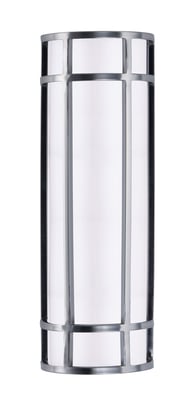 Maxim Lighting Moon Ray Outdoor Wall Sconce in Satin Nickel finish, featuring a sleek, curved design with a stainless steel frame and acrylic diffuser.