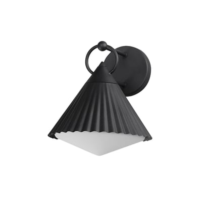 Maxim Lighting's Odette Outdoor Wall Sconce in Black Steel finish, featuring a sleek, modern design with a cylindrical shape and clear glass panels.