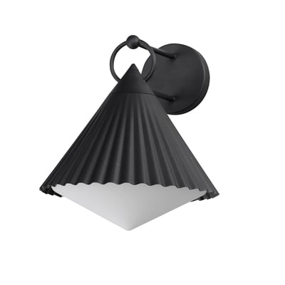 Maxim Lighting Odette Outdoor Wall Sconce in Black Steel finish, featuring a sleek, modern design with a rectangular frame and clear glass panels.