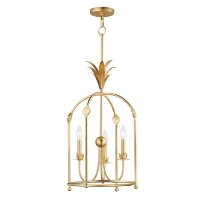 Maxim Lighting Paloma Foyer Pendant in Gold Leaf finish, featuring a steel frame with a modern, elegant design and multiple light sources.