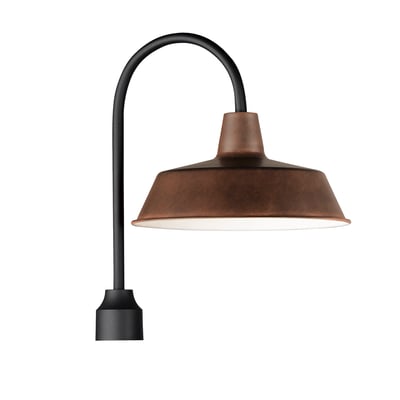 Maxim Lighting Pier M Outdoor Post Lantern in Empire Bronze with Black finish, crafted from aluminum, elegantly illuminates a garden pathway at dusk.