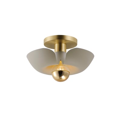 Maxim Lighting Poppy Flush Mount Ceiling Light in Silver Gold with Satin Brass finish, featuring an elegant aluminum design with a modern touch.