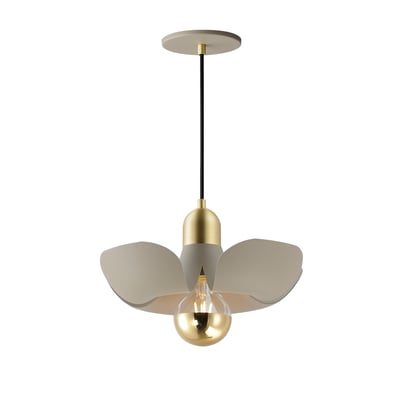 Maxim Lighting Poppy Pendant in Silver Gold with Satin Brass finish, featuring an elegant aluminum design, hanging gracefully from the ceiling.