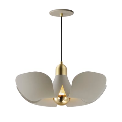 Maxim Lighting Poppy Pendant in Aluminum with Silver Gold and Satin Brass finish, featuring a modern floral design and elegant hanging chain.