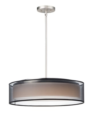Image of Maxim Lighting's Prime Pendant featuring a sleek Satin Nickel finish with a modern design, crafted from Steel and Acrylic materials.