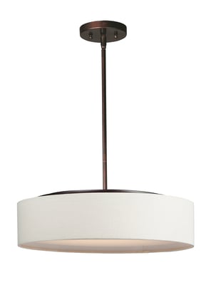 Maxim Lighting Prime Pendant in Oil Rubbed Bronze finish, featuring a sleek steel frame with an acrylic diffuser, hanging elegantly from the ceiling.