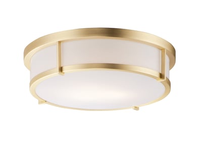 Maxim Lighting Rogue Ceiling Light Fixture in Satin Brass finish, featuring a sleek design with polycarbonate and steel elements.