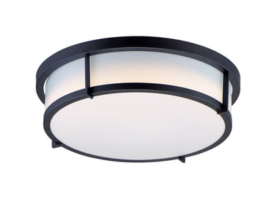 Maxim Lighting Rogue Ceiling Light Fixture in Black finish, featuring a sleek design with a polycarbonate and steel construction, mounted on a ceiling.