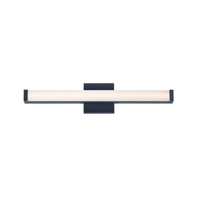 Maxim Lighting Spec Color Select Bathroom Vanity Light in black finish, featuring sleek aluminum design with adjustable light settings for modern bathrooms.