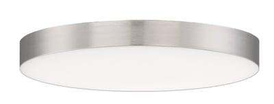 Maxim Lighting Trim Round 120V Ceiling Light with a Satin Nickel finish, featuring a sleek polycarbonate and steel design for modern interiors.