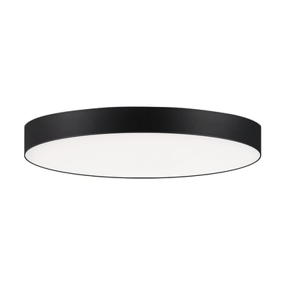 Maxim Lighting Trim Flush Mount Ceiling Light with a sleek black finish, featuring a polycarbonate and steel construction.