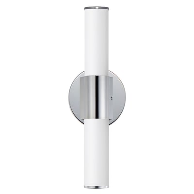 Maxim Lighting Tubo Round Bathroom Vanity Light with PMMA Acrylic and Aluminum finish, featuring a sleek, modern design in white.
