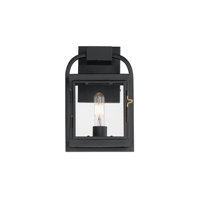 Maxim Lighting Bonham Outdoor Wall Sconce in Black, featuring durable steel, aluminum, and glass materials for stylish outdoor illumination.